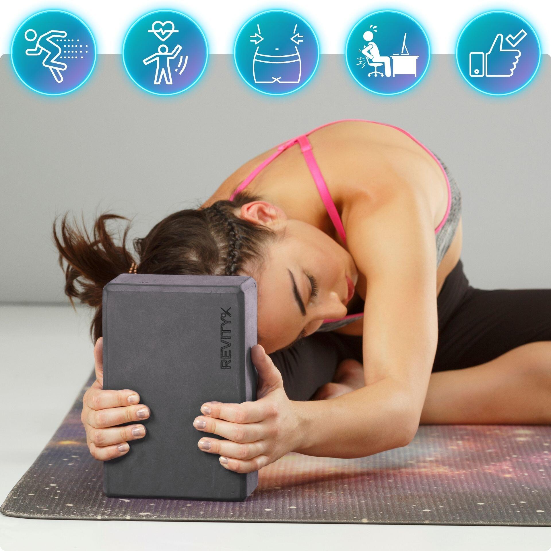 Bloque yoga de espuma EVA 23×15×7,5 cm + guía de entrenamiento en PDF, negro 4/7