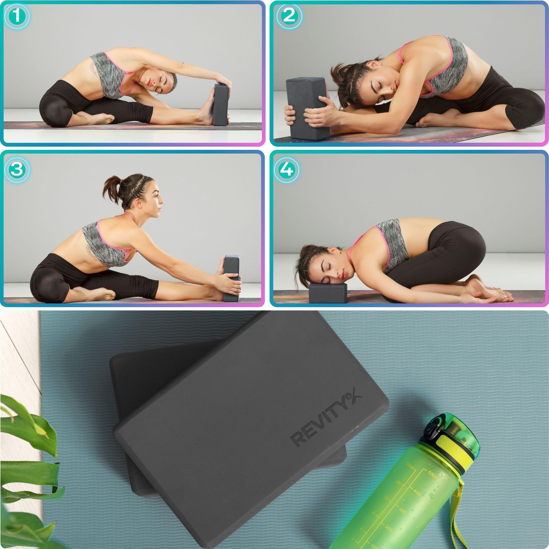 Dés De Yoga 12 Faces Mousse Noire Et Violette 4x4 Pouces - Série-8 Fitness (Lot De 3)