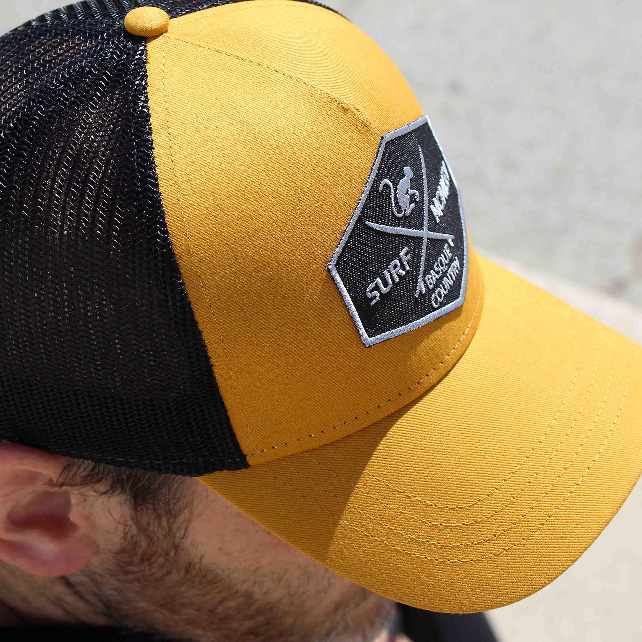 Gorra Trucker - 5 Paneles / Adulto / Talla única (Mostaza/Negro) 5/7