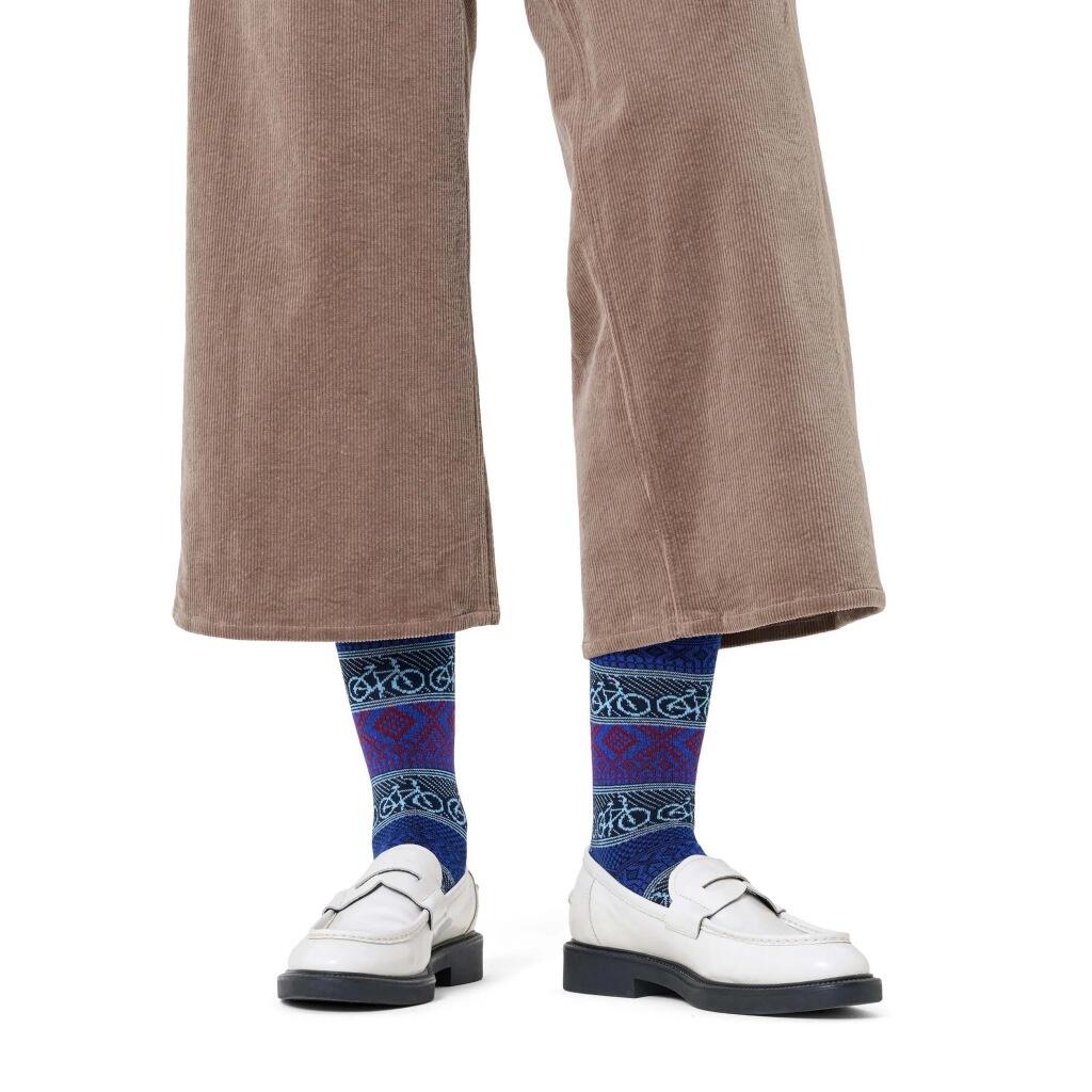 Calzini Happy Socks Modello Bike Jaquard Colore Blu 3/5