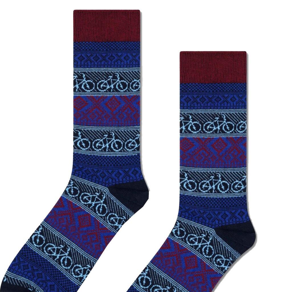 Calzini Happy Socks Modello Bike Jaquard Colore Blu 2/5