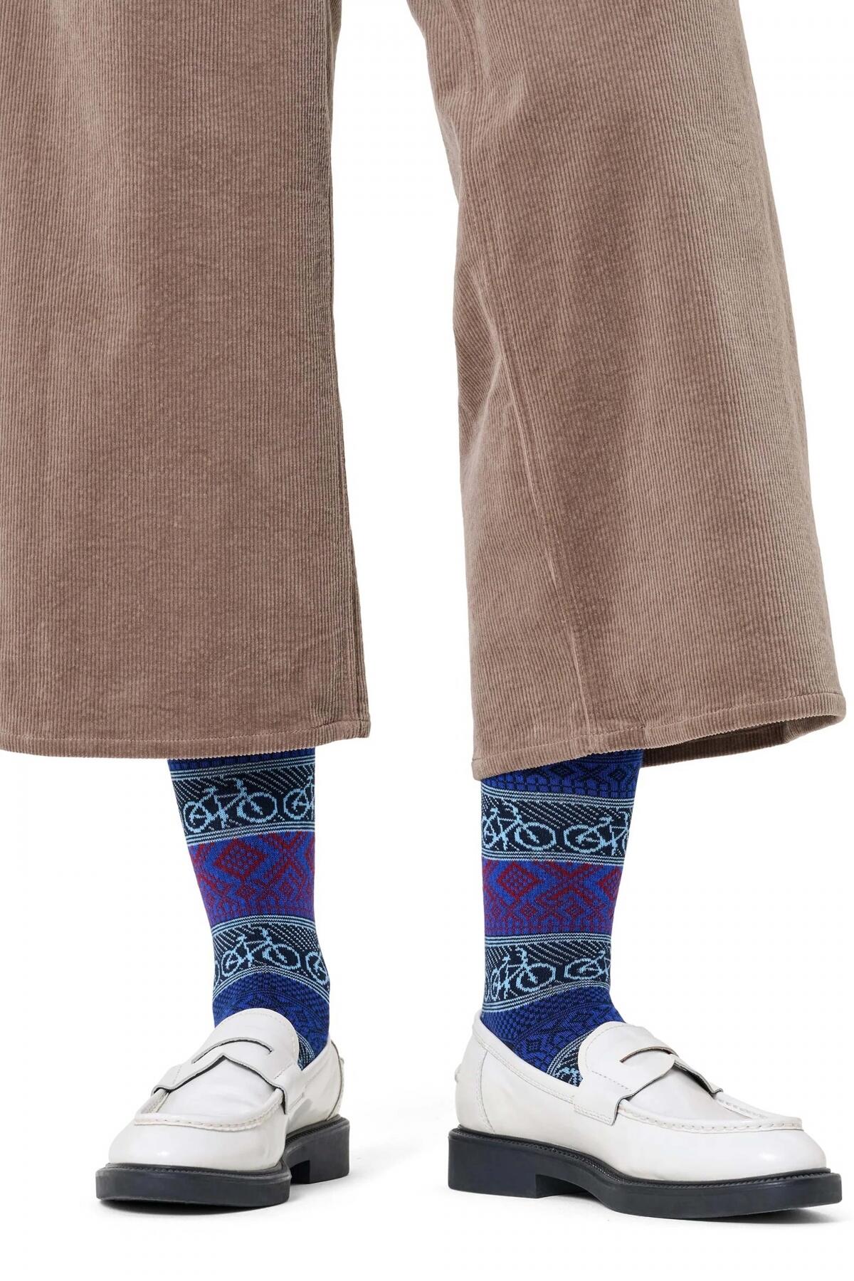 Calzini Happy Socks Modello Bike Jaquard Colore Blu 4/5