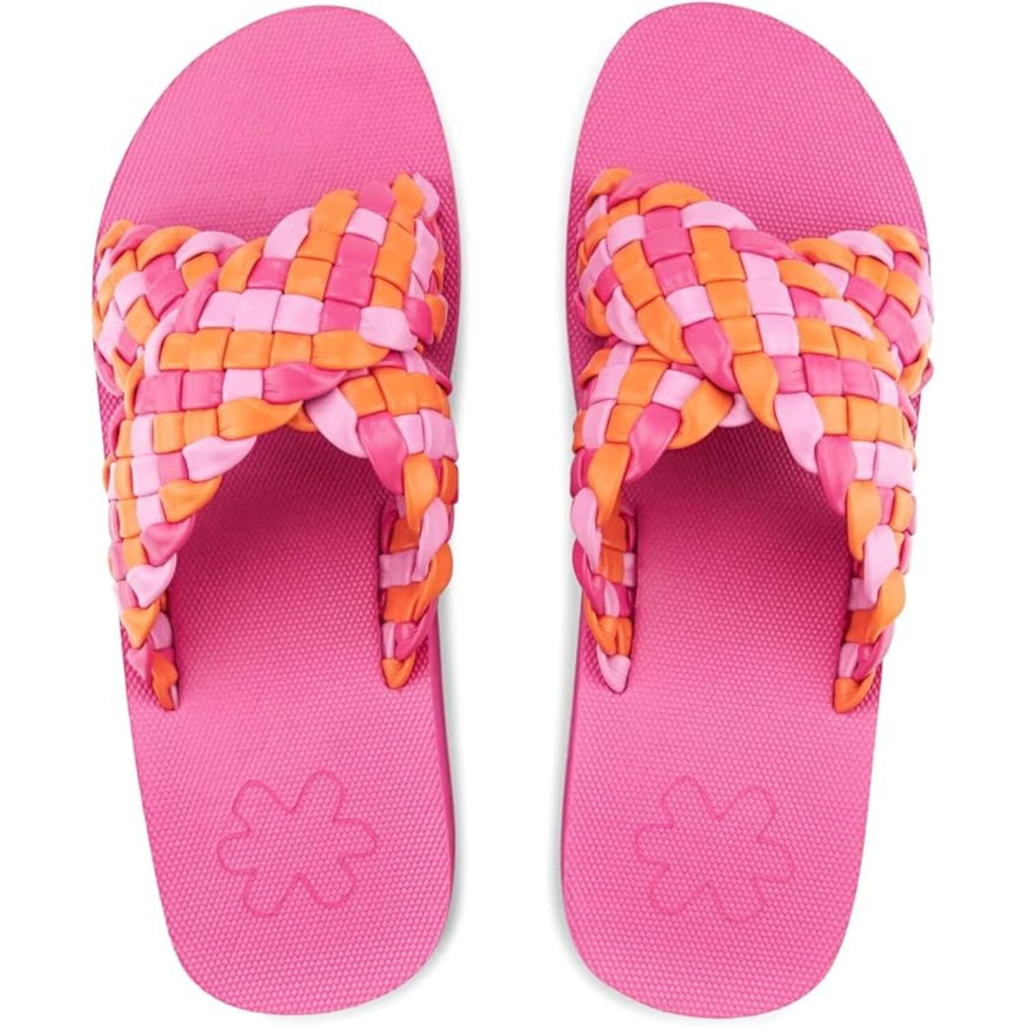 Flip Flop - Tongs Femme Wedgy Cross Beach Flip Flops - Claquettes - Rose - Decathlon