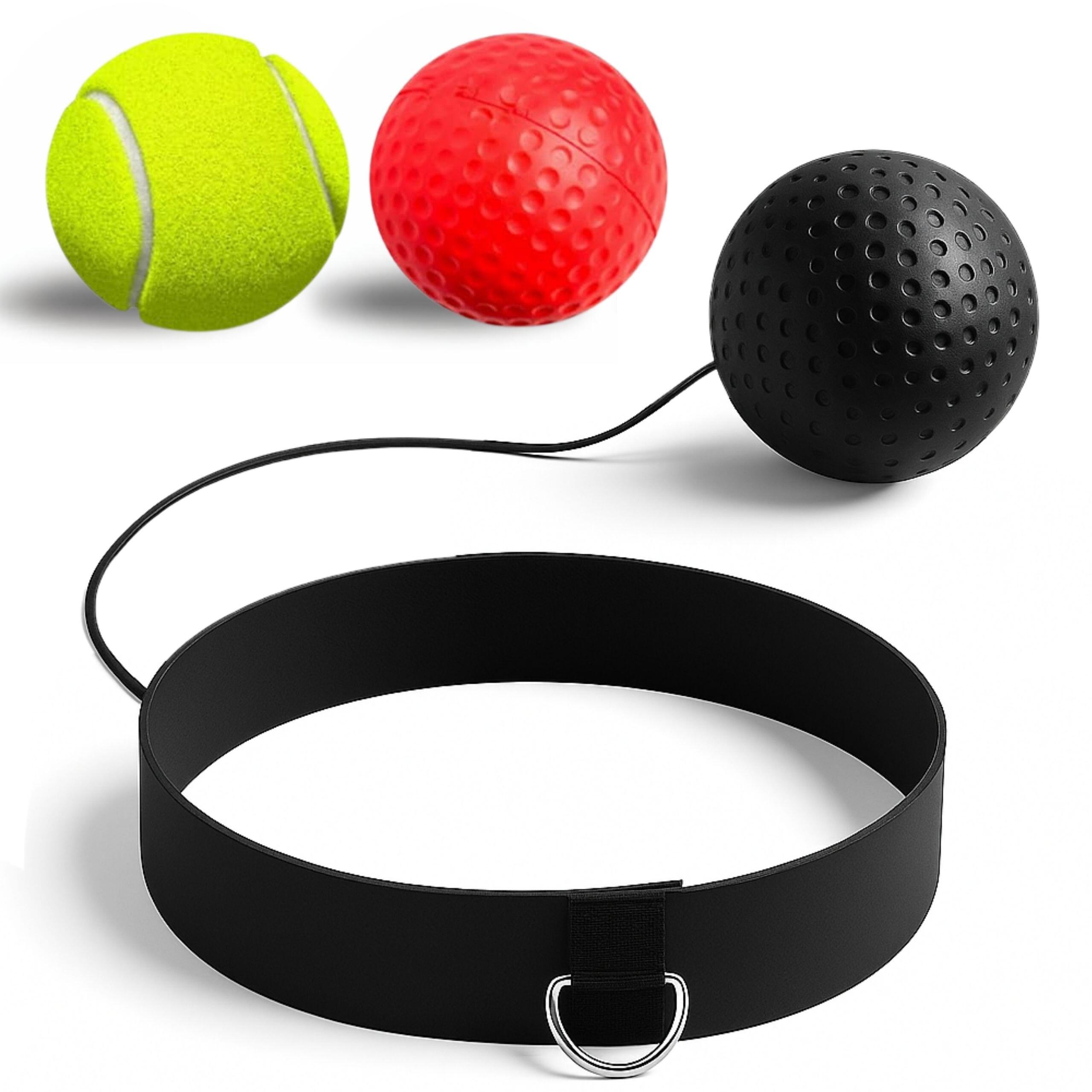 Set van 3 Reflexbal voor boksen - bokstrainer met hoofdband - 3 niveaus 2/7