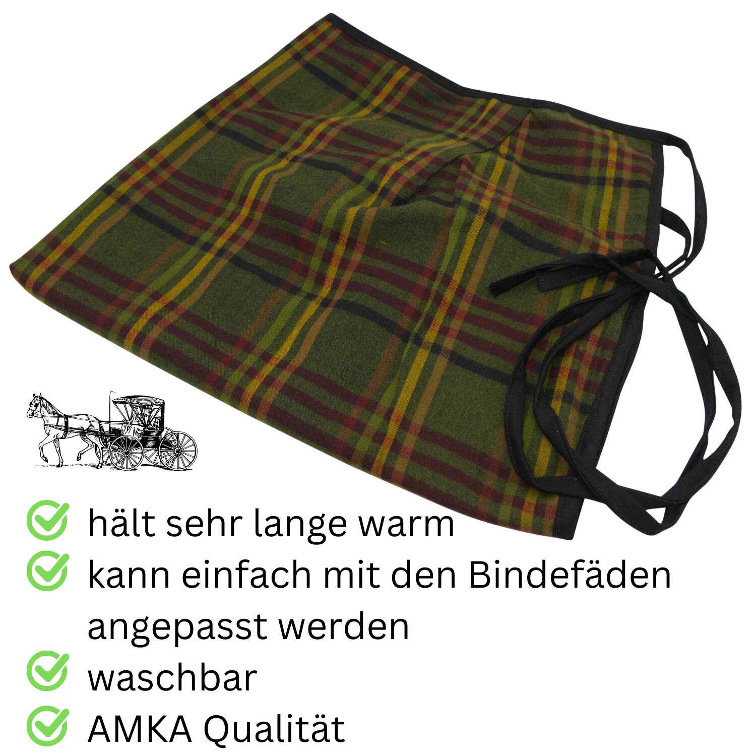 AMKA Bockdecke Fahrsport Kutsche Bockschürze im Karodesign B WAHL 3/4
