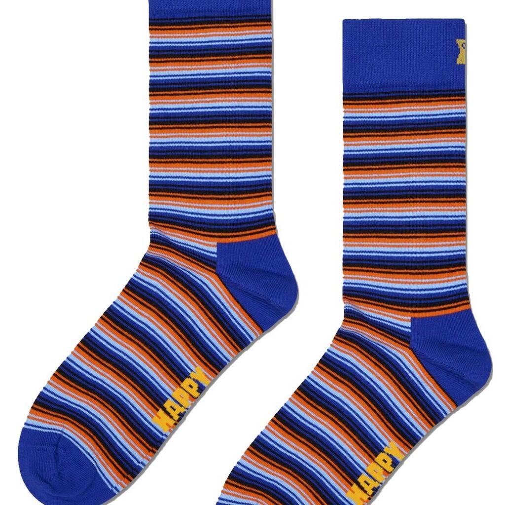 Meias Happy Socks Modelo Mini Stripe Cor Azul 2/5