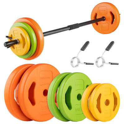 Aerobic pump gewichtenset 20kg - halterset met 6 schijven - incl. halterstang
