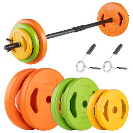 Set Aerobic Pump 20 kg – Kit d’Haltères avec Barre et 6 Disques