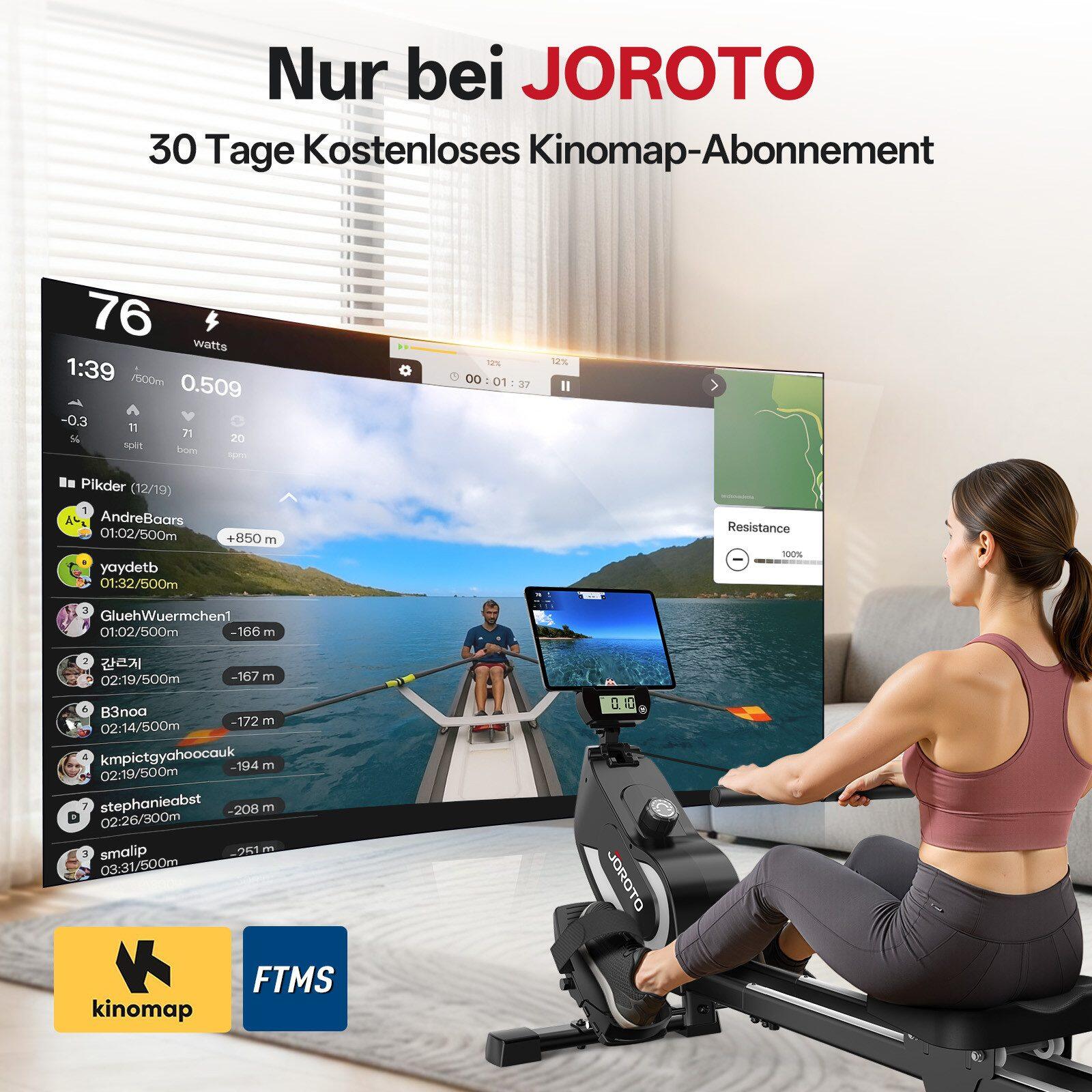 Vogatore magnetico JR20 per uso domestico, con Bluetooth e app, display LCD 4/7