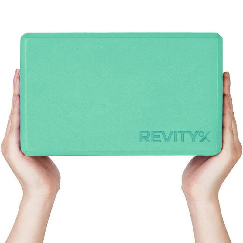Set de yoga block din spumă EVA 23 x 15 x 7,5 cm x2, chingă 200 cm, Revity
