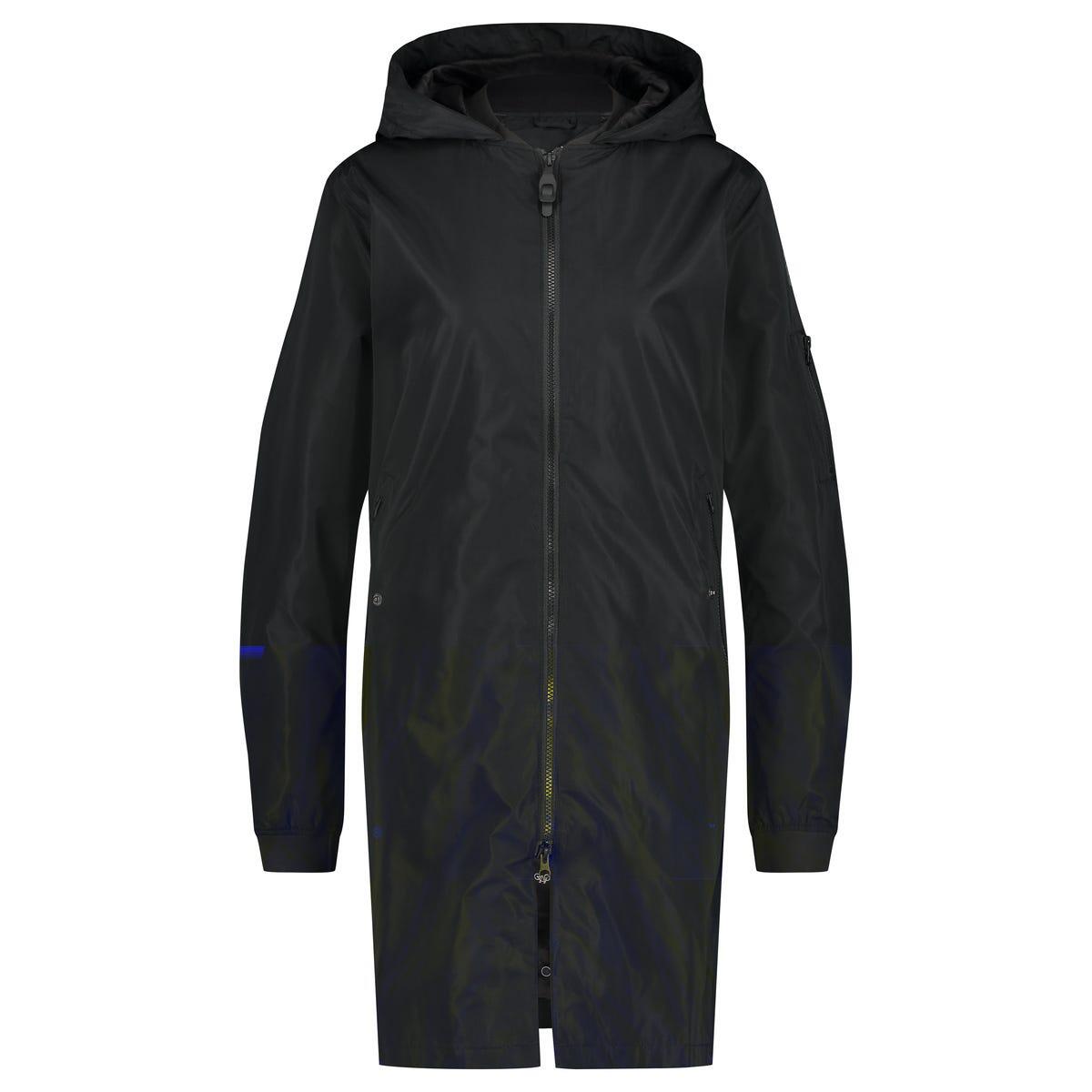 Agu - Long Bomber Veste Imperméable Urban Outdoor Femme - Coupe-pluie - Noir - Decathlon