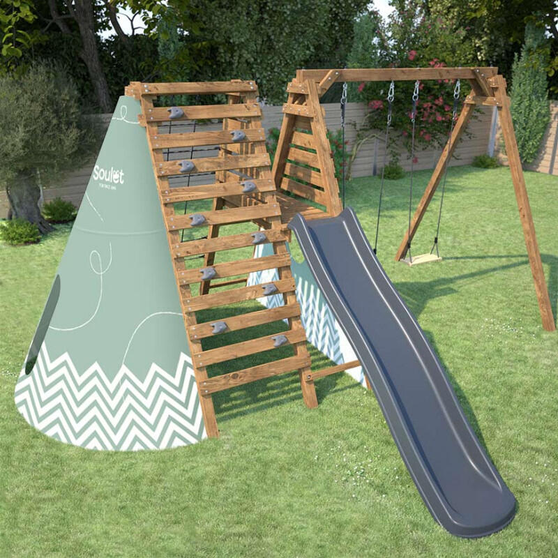 Aire de jeux avec tipi et toboggan APOLLON 3/5