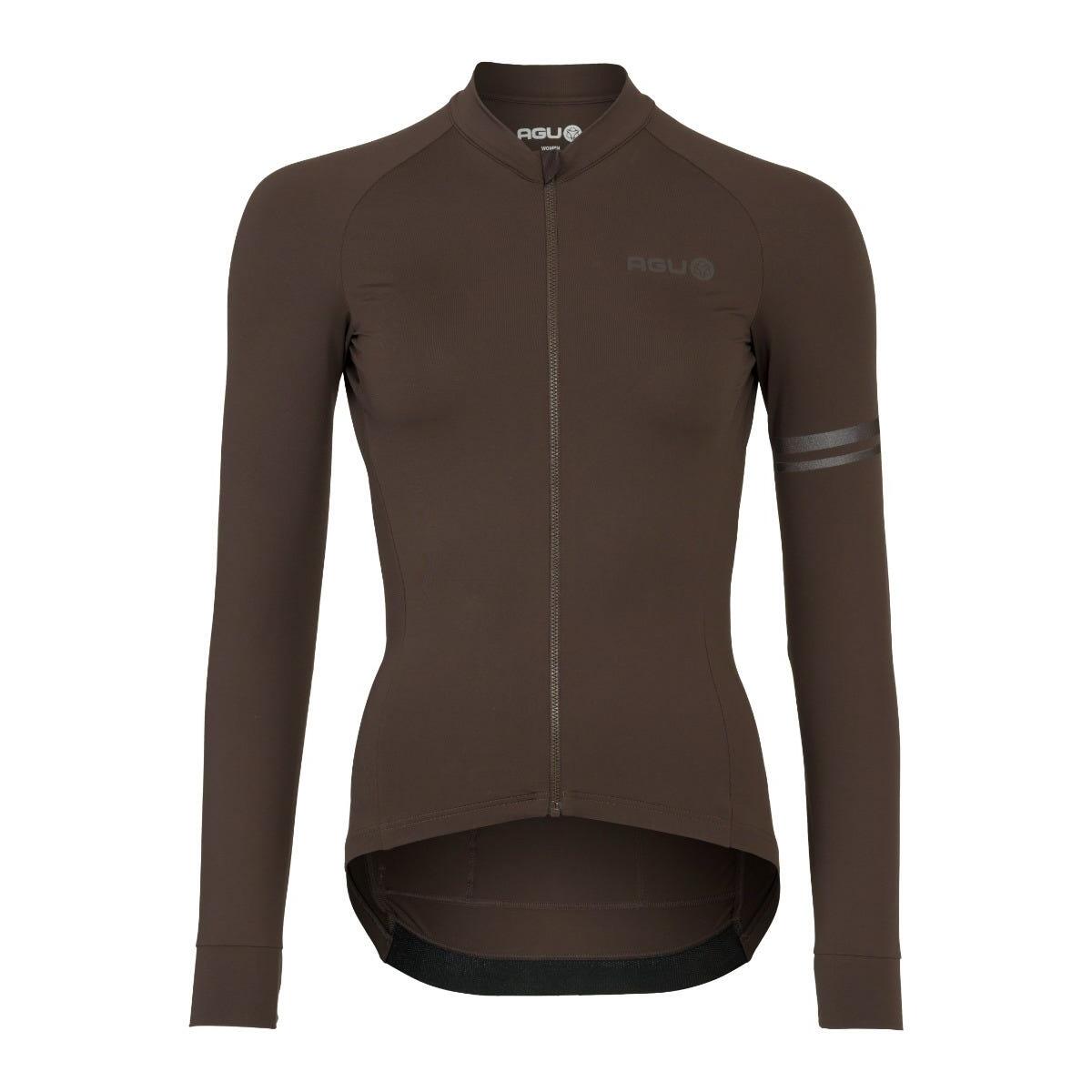 Agu - Solid Maillots Ls Performance Ground Coffee Femme - Chemise Manches Longues - Marron - Decathlon