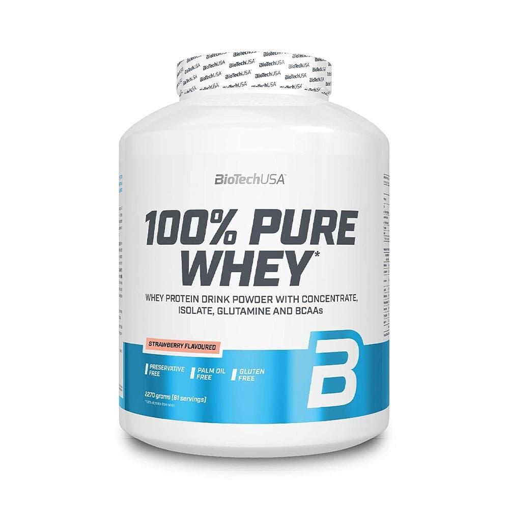 Biotechusa - Whey Protéine | 100% Pure Whey (2,27kg) | Fraise - Isolat De Whey - Decathlon