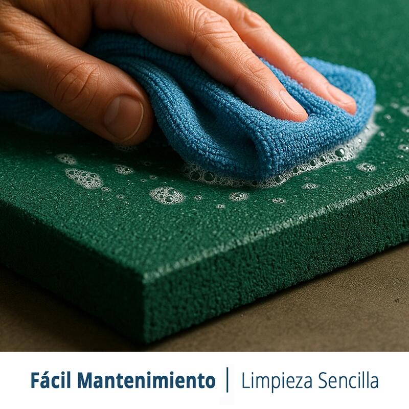 Piso do ginásio. Telha de borracha. 50x50cm. 40mm (Verde). Pacote 16 6/8