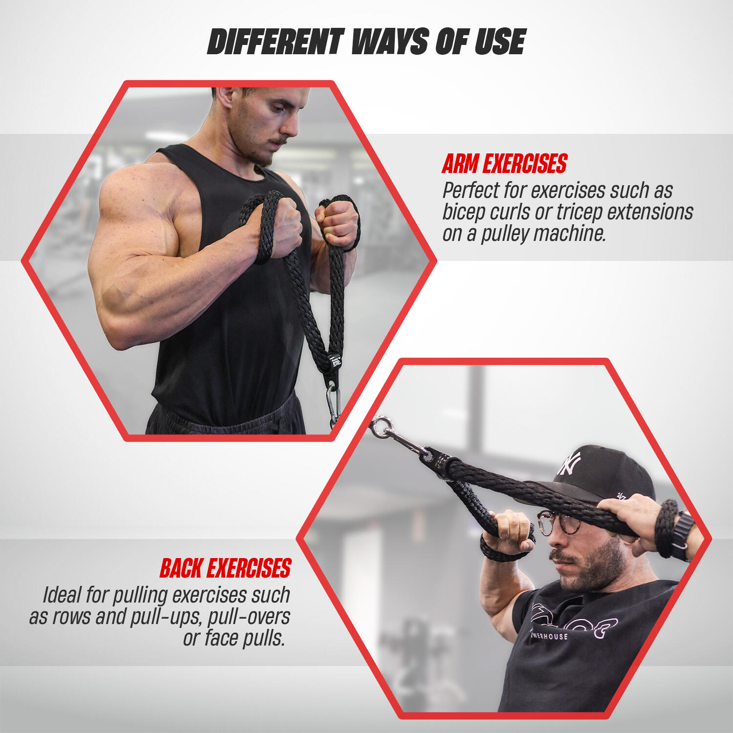 Cuerda de Tríceps de Gran Durabilidad para Gimnasio sin Tornillos RL Grips 7/7