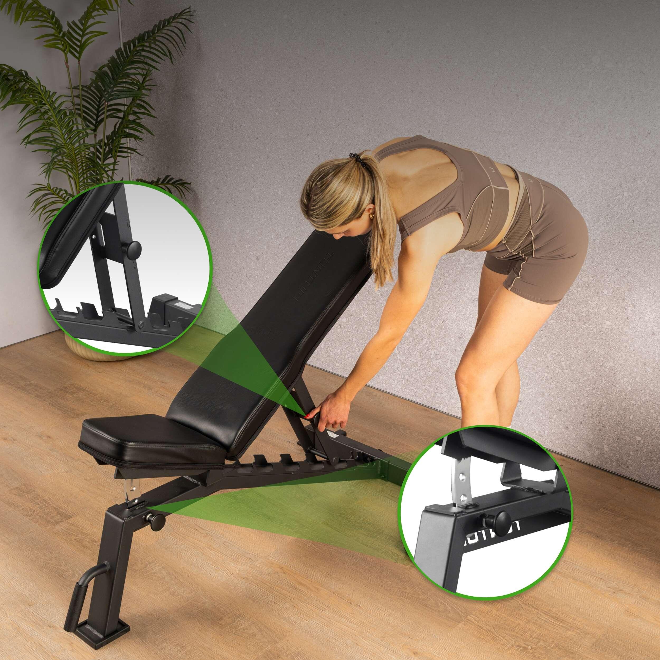 Banc à haltères réglable – Charge maximale 250 kg – Banc à haltères ergonomique 5/7