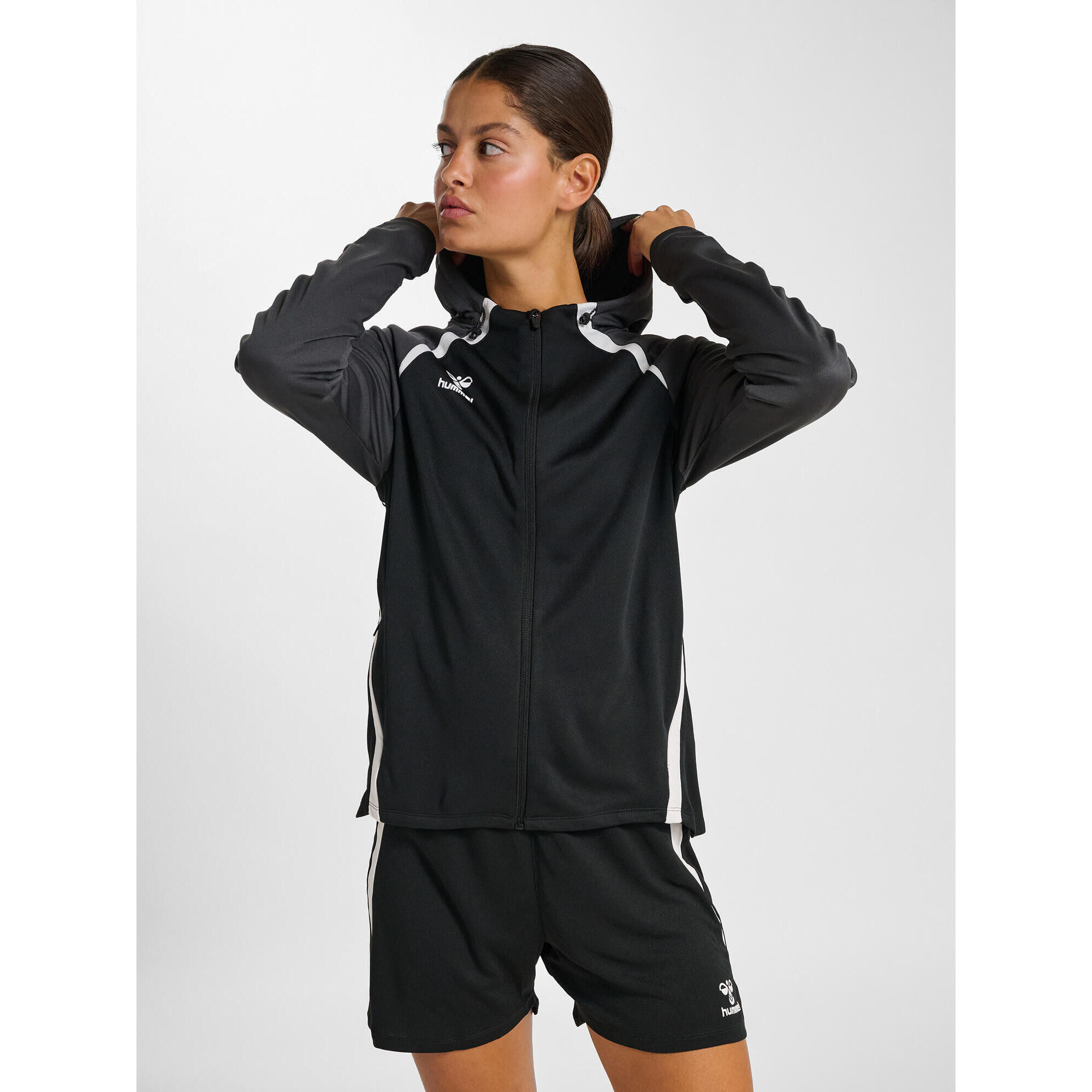 Hummel - Fermeture Éclair Zip Combinaison Hmllead Femme Hummel - Sweat Zippé - Gris|noir - 36 Xs - Decathlon