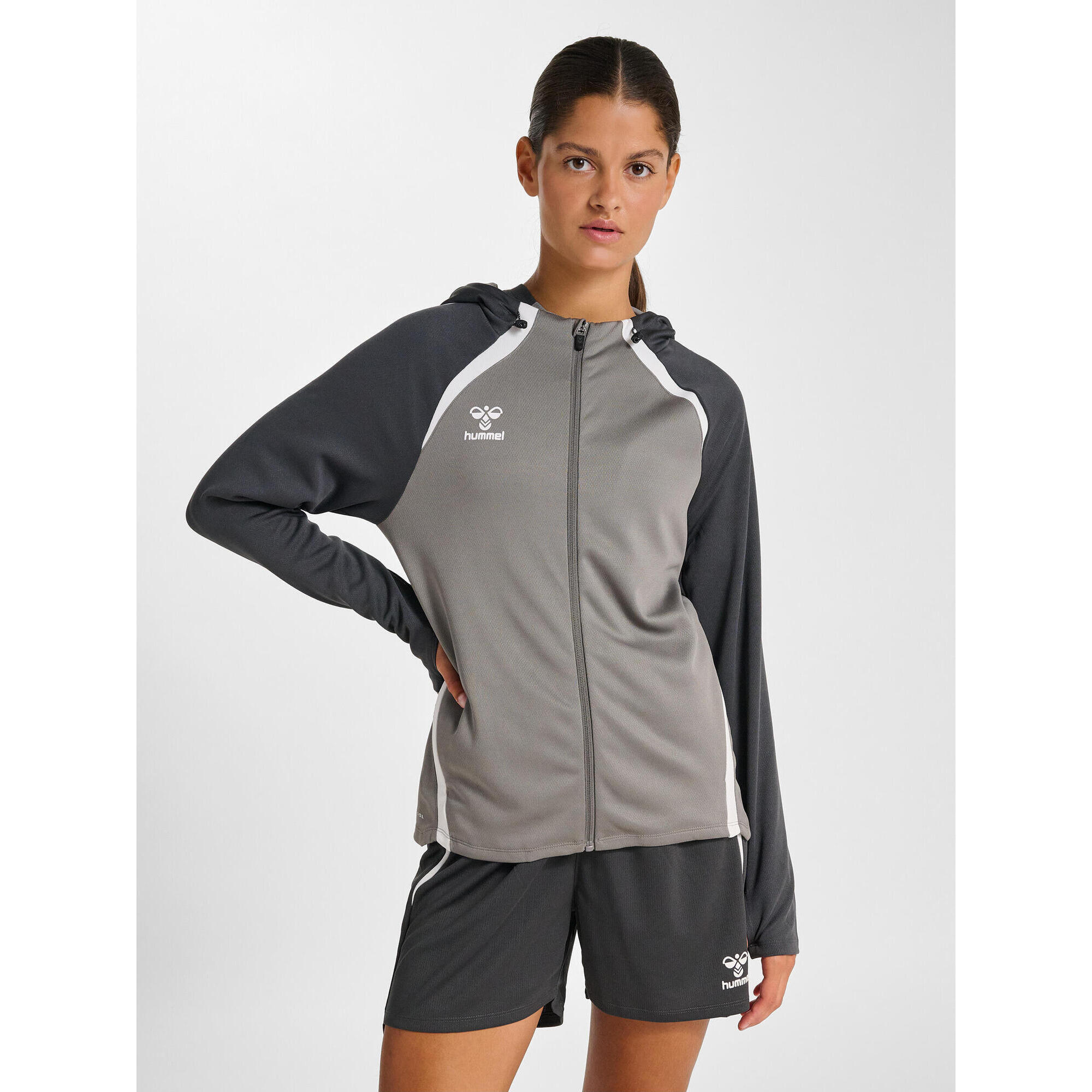 Hummel - Fermeture Éclair Zip Combinaison Hmllead Femme Hummel - Sweat Zippé - Gris|noir - 36 Xs - Decathlon