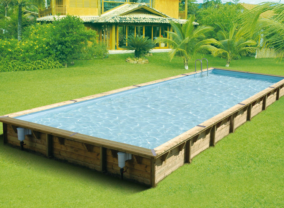 Piscine bois Linéa 11,00 x 5,00 x 1,40 m - Liner bleu 2/5