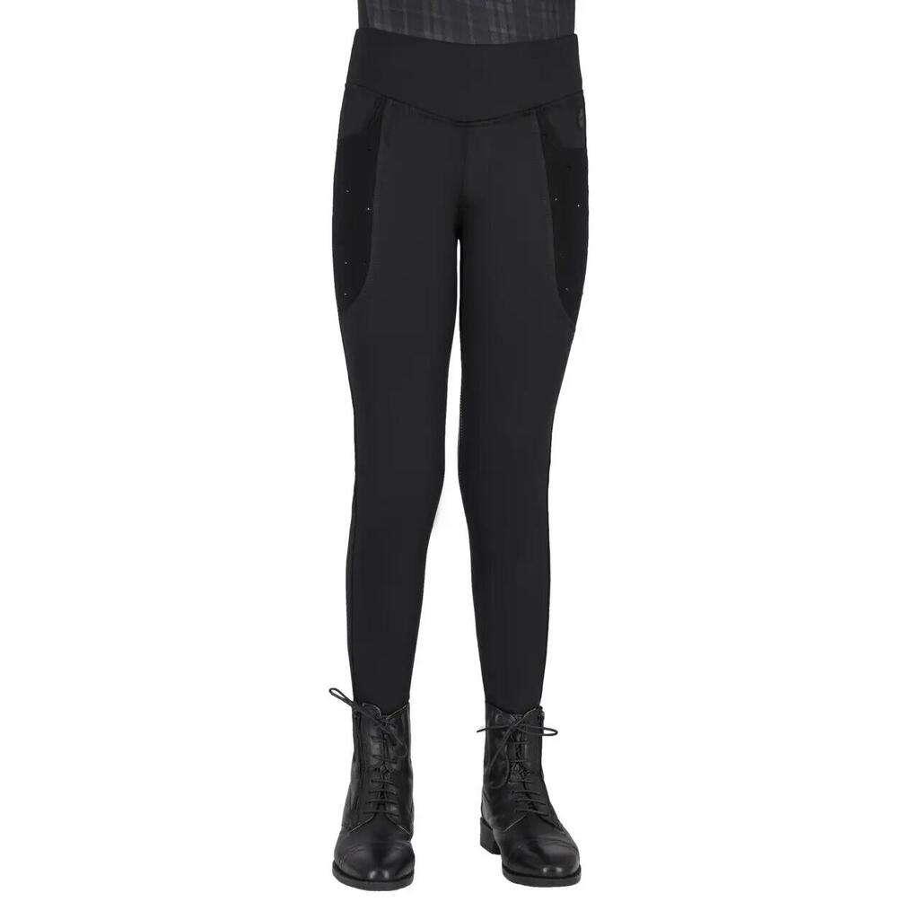 Girls' full grip riding leggings QHP Zahra