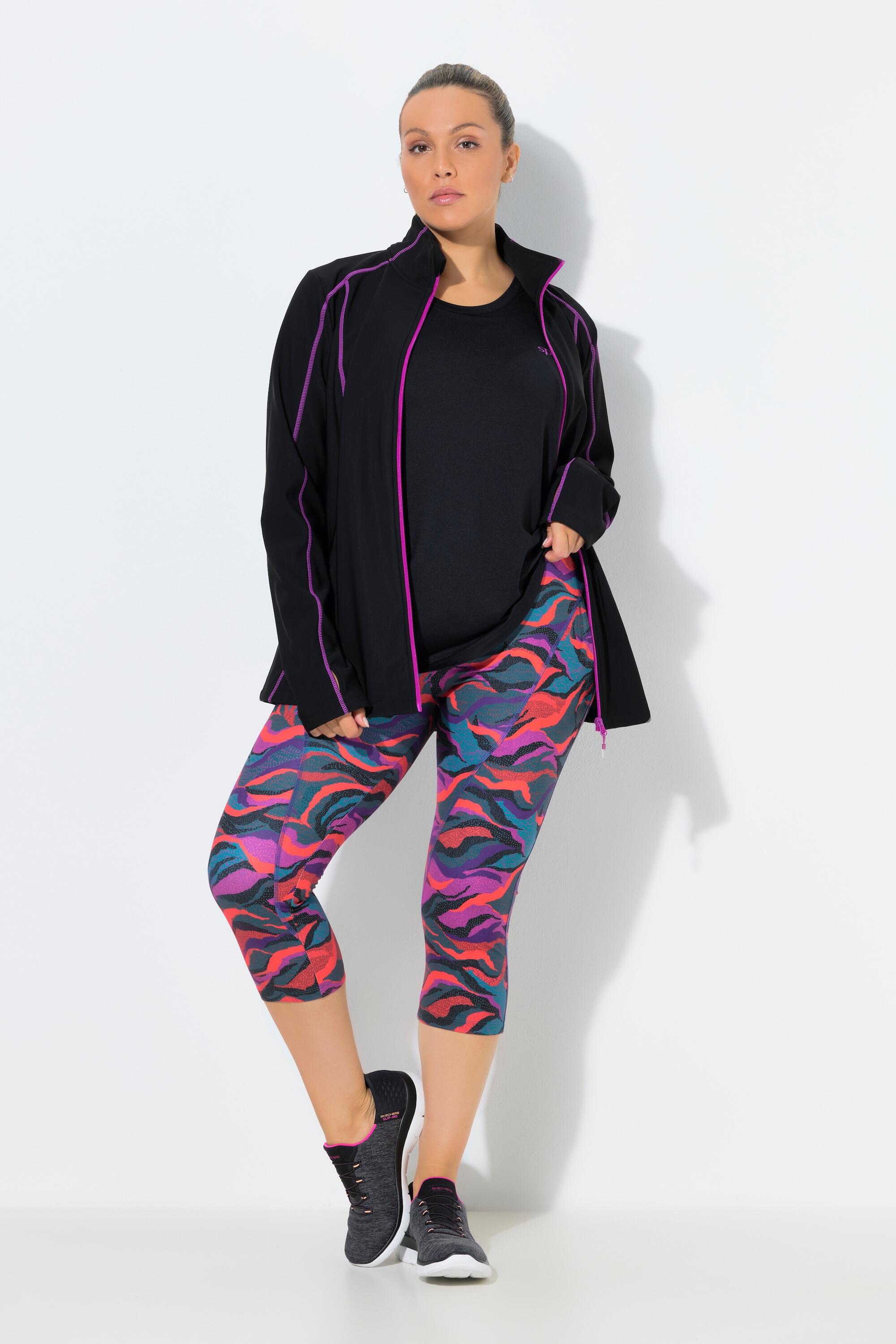 Dames 3/4-sportlegging thermojersey hoge taille gerecycled 5/6