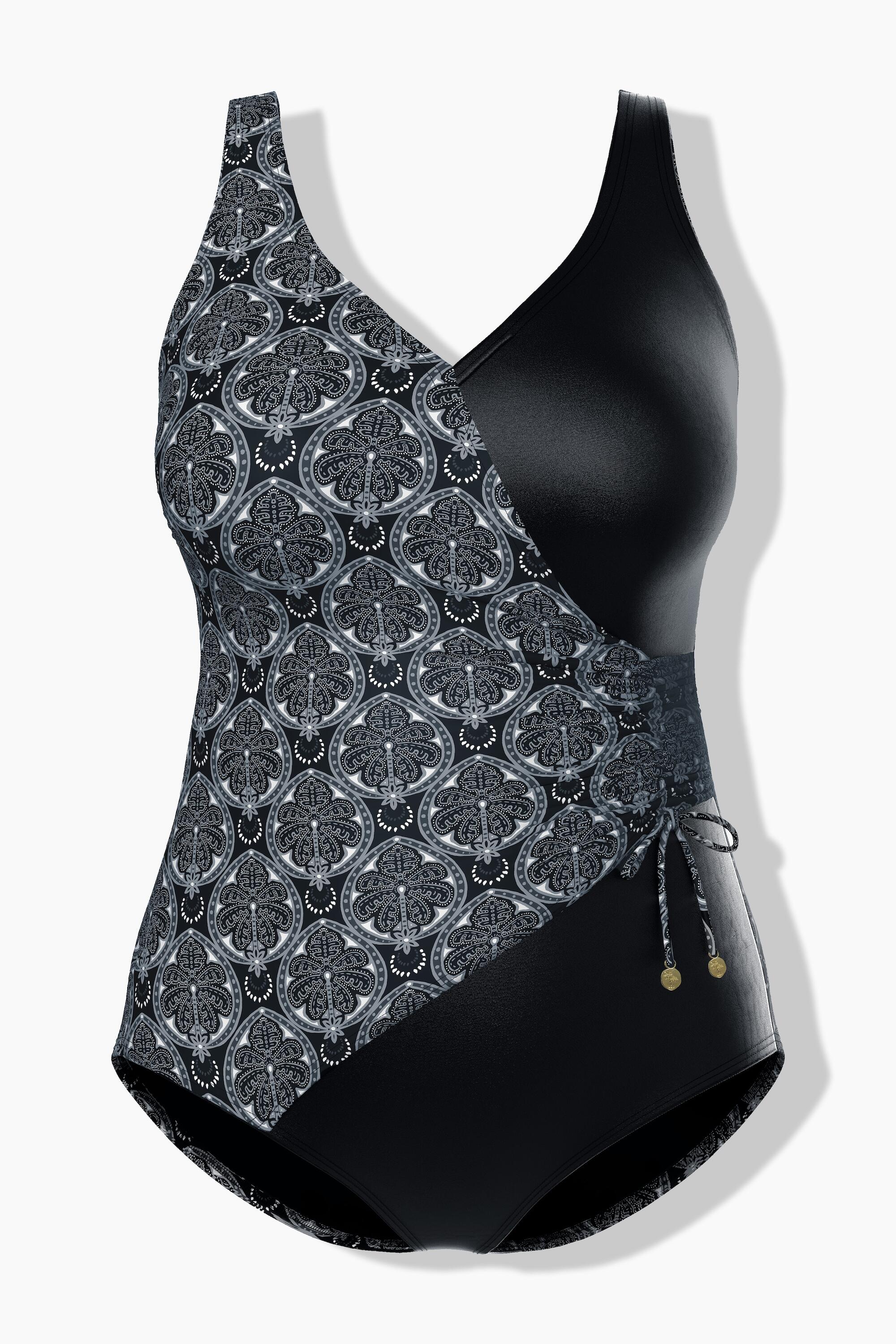 Femme Maillot de bain avec bonnets souples et nœud fantaisie esprit cache-cœur 6/7