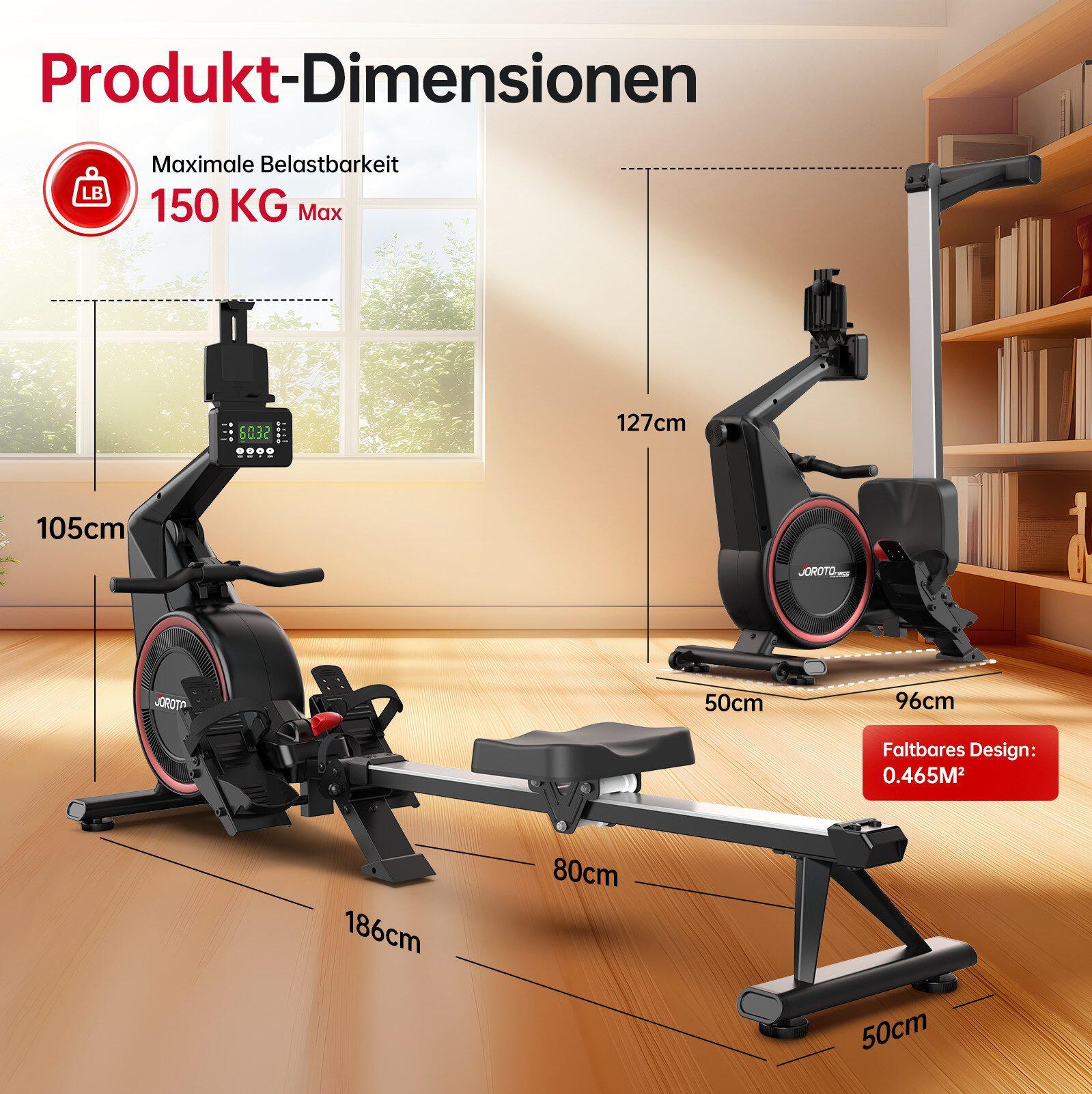 Rameur MR55 Home Trainer, rameur à air magnétique, 10 niveaux, Bluetooth + APP 7/7
