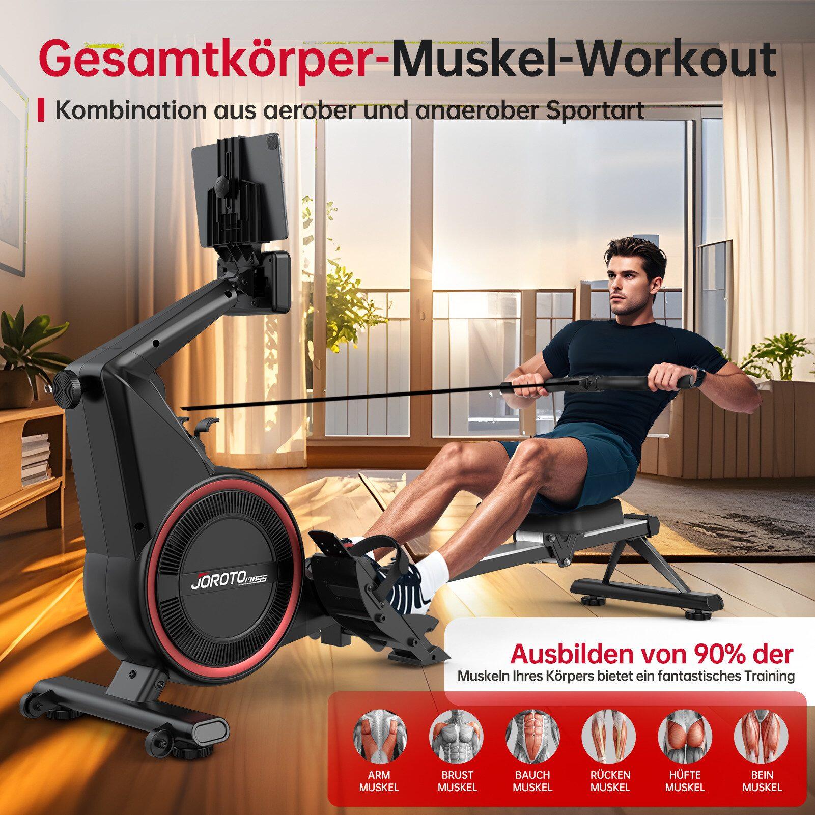 Rameur MR55 Home Trainer, rameur à air magnétique, 10 niveaux, Bluetooth + APP 5/7