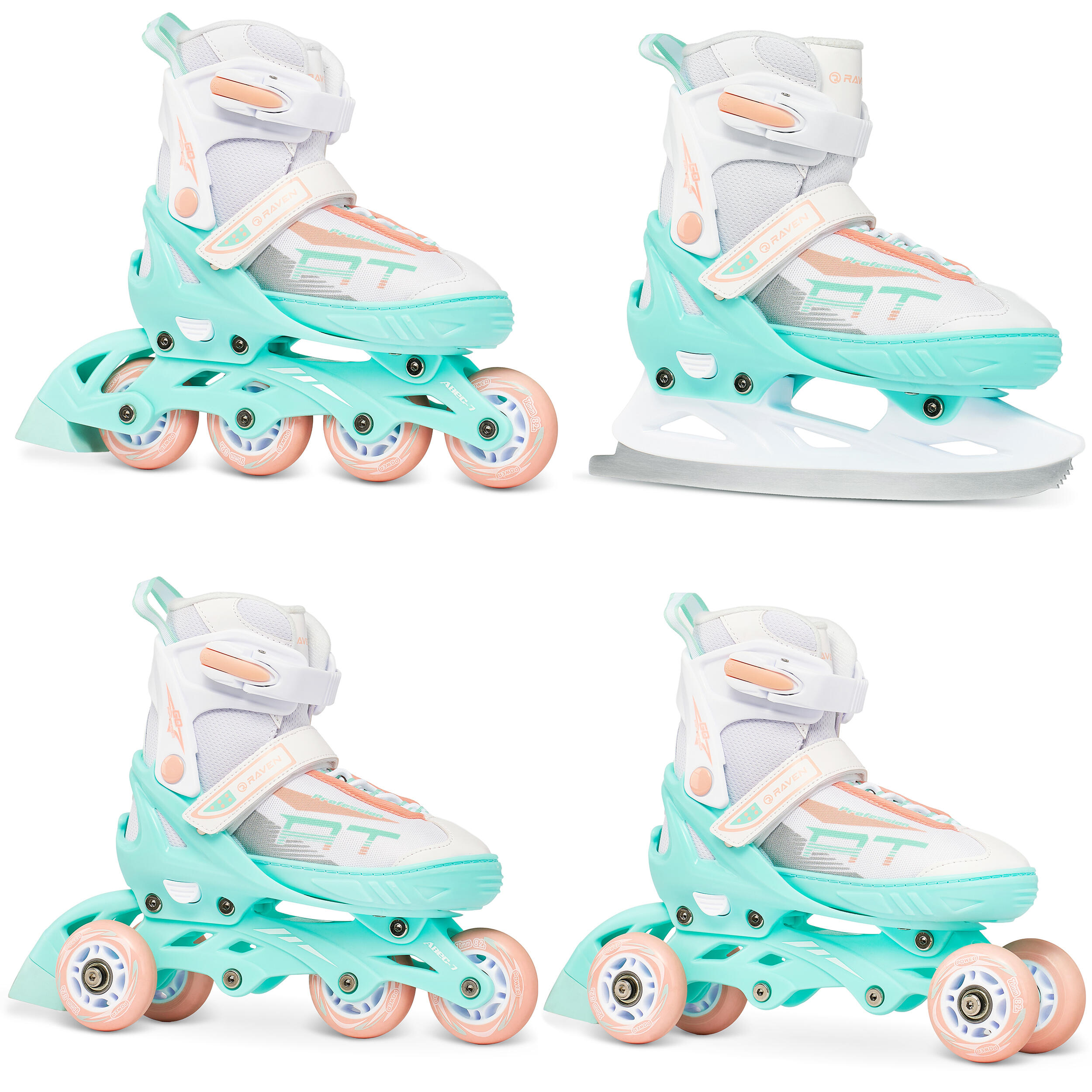 Branco / Verde menta / Laranja