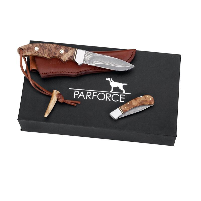 Set cutit si briceag Parforce Damasc, cutie cadou inclusa