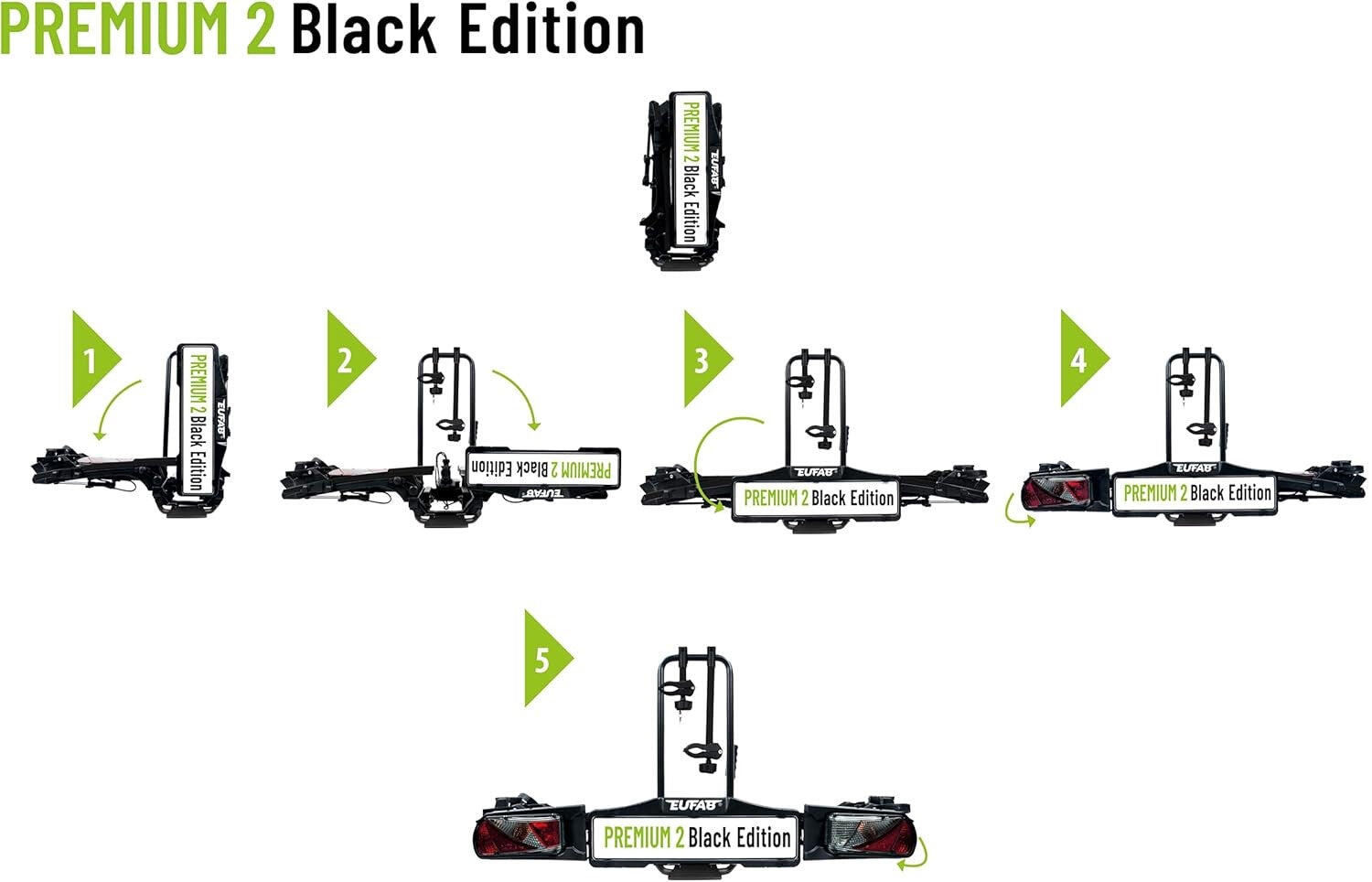 Suporte de bicicletas para 2 bicicletas PREMIUM II BLACK Edition - EUFAB 5/7