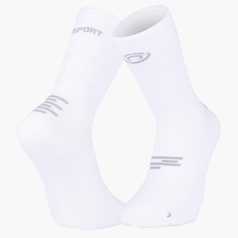 Bv Sport - Chaussettes Run Marathon High Blanc/gris - Chaussettes - Blanc - 45/47 - Decathlon