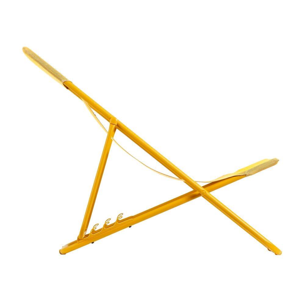 Transat jardin pliant multi-positions : Largeur 58 cm - MAXI TRANSAT - Jaune 7/7