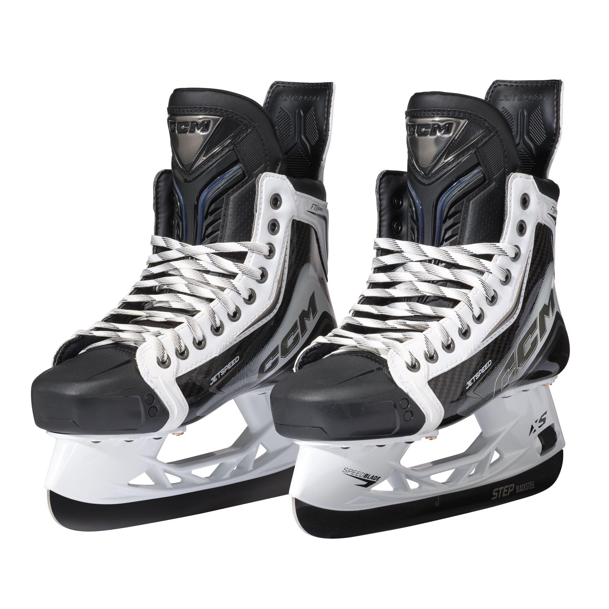 Patins de hockey CCM Jetspeed FT8 Pro INT Édition Blanche, Large 2/4