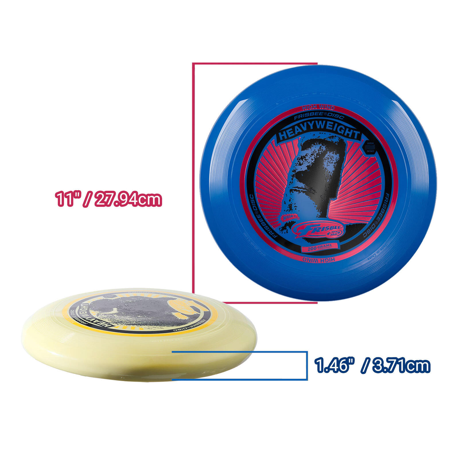 Confezione da 2 Frisbee Peso Massimo, 27.94cm - 200g 2/6