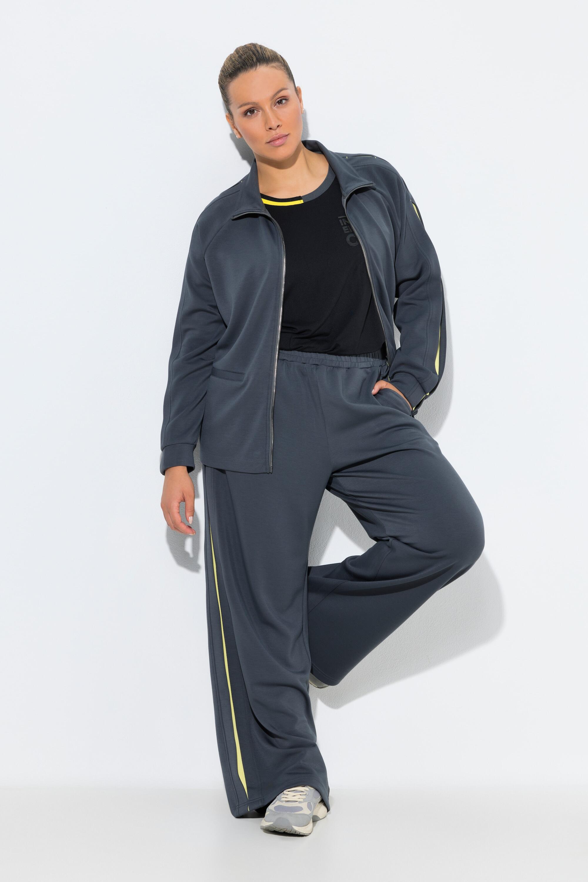 Femme Pantalon de jogging jambe large et fendue sur toute la longueur 5/6