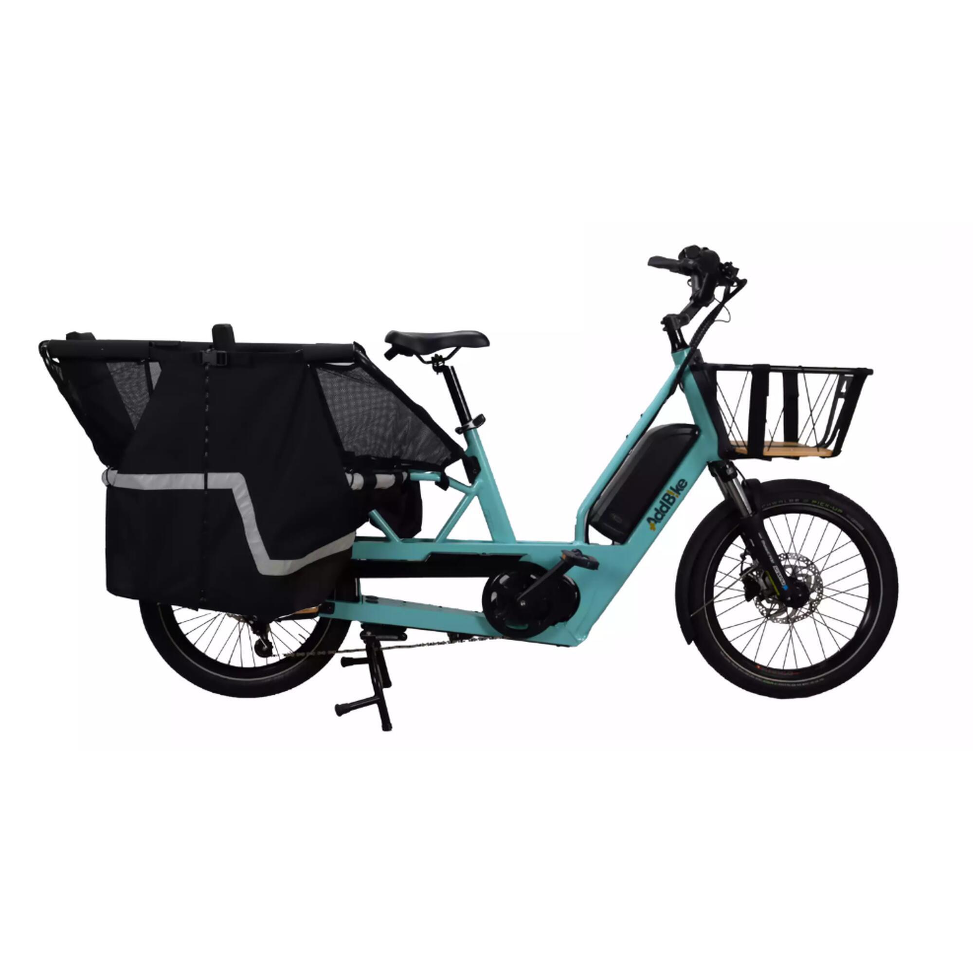 Addbike - Vélo Cargo Électrique Familial U-cargo Family - Vélo Cargo - Bleu - Decathlon