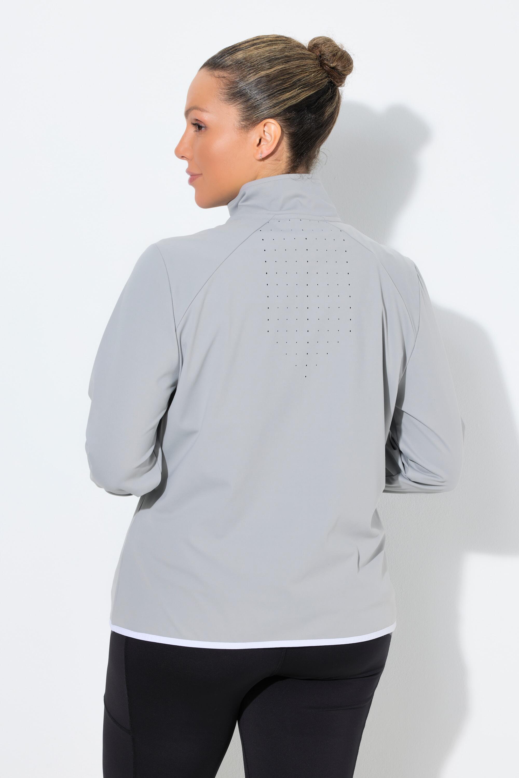 Dames Sweatvest laser-accenten opstaande kraag duimgat 2/7