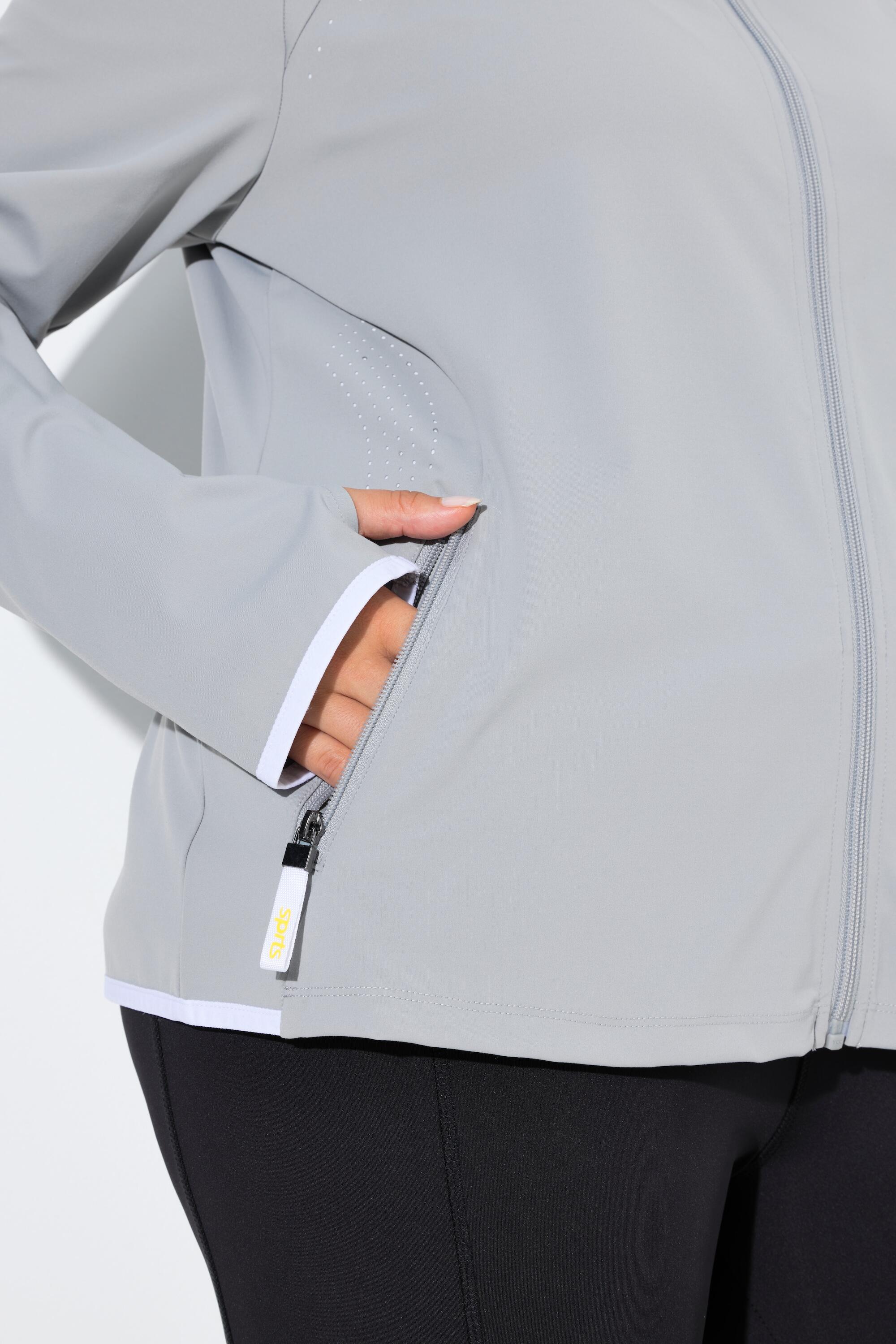 Dames Sweatvest laser-accenten opstaande kraag duimgat 4/7