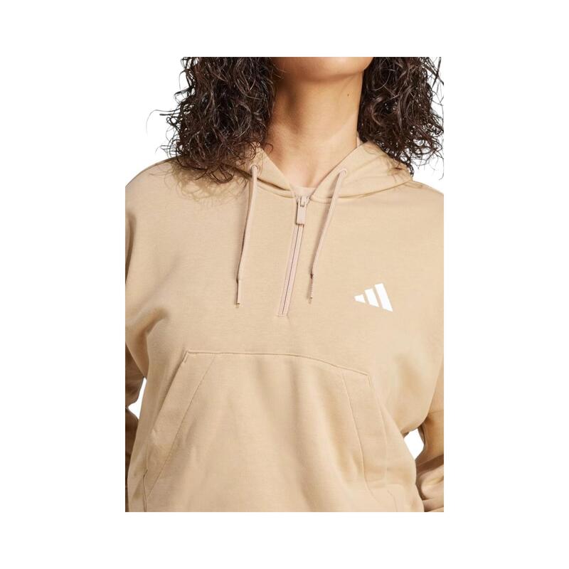 Hanorac pentru femei Essentials 3-Stripes French Terry Hoodie Quarter Zip