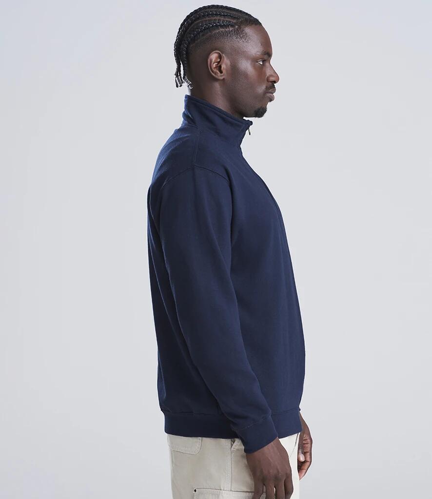 AWDis Men's Sophomore Zip Neck Sweatshirt - Navy Blue | Decathlon