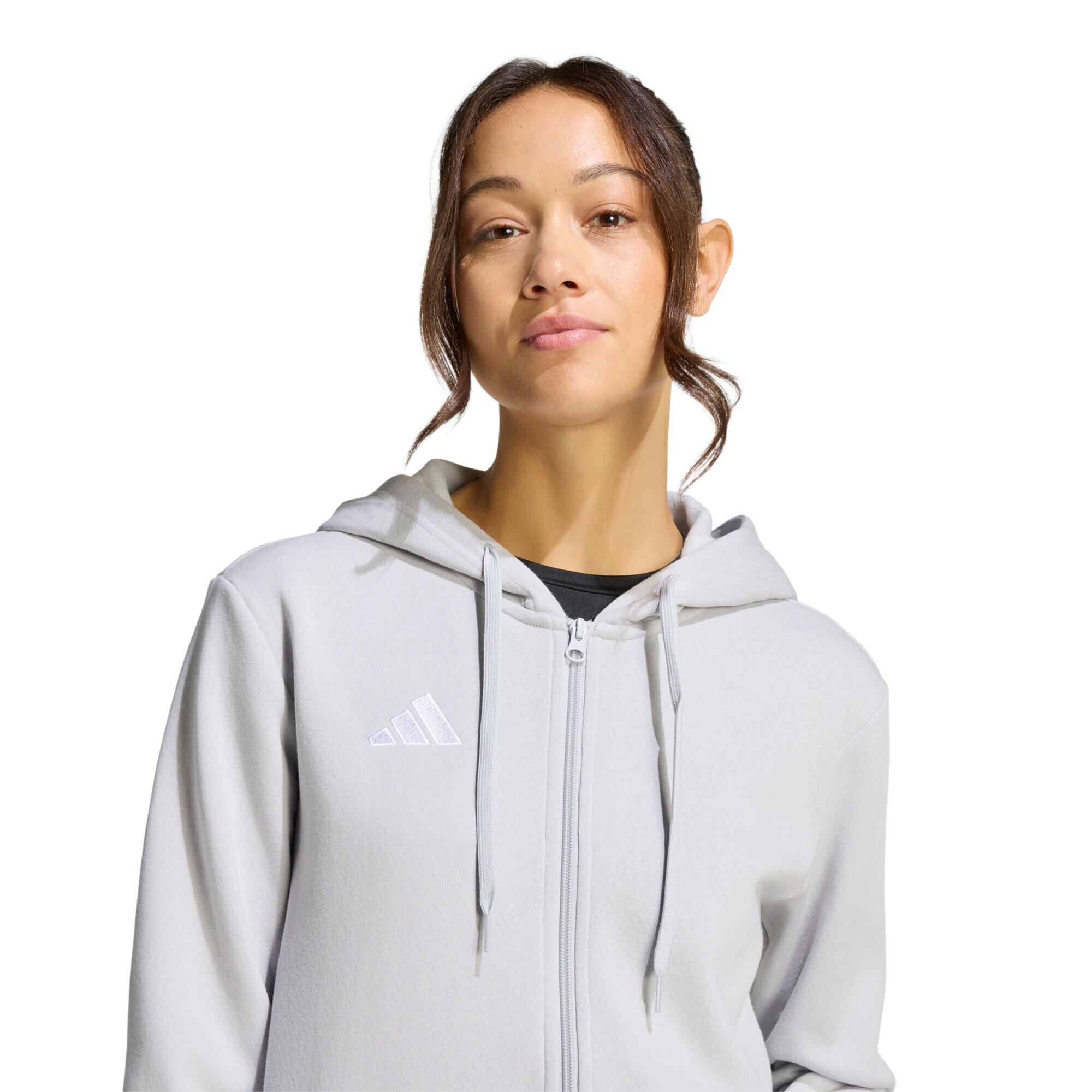 adidas Entrada 26 felpa con cappuccio donna - taglio standard, zip completa 6/7