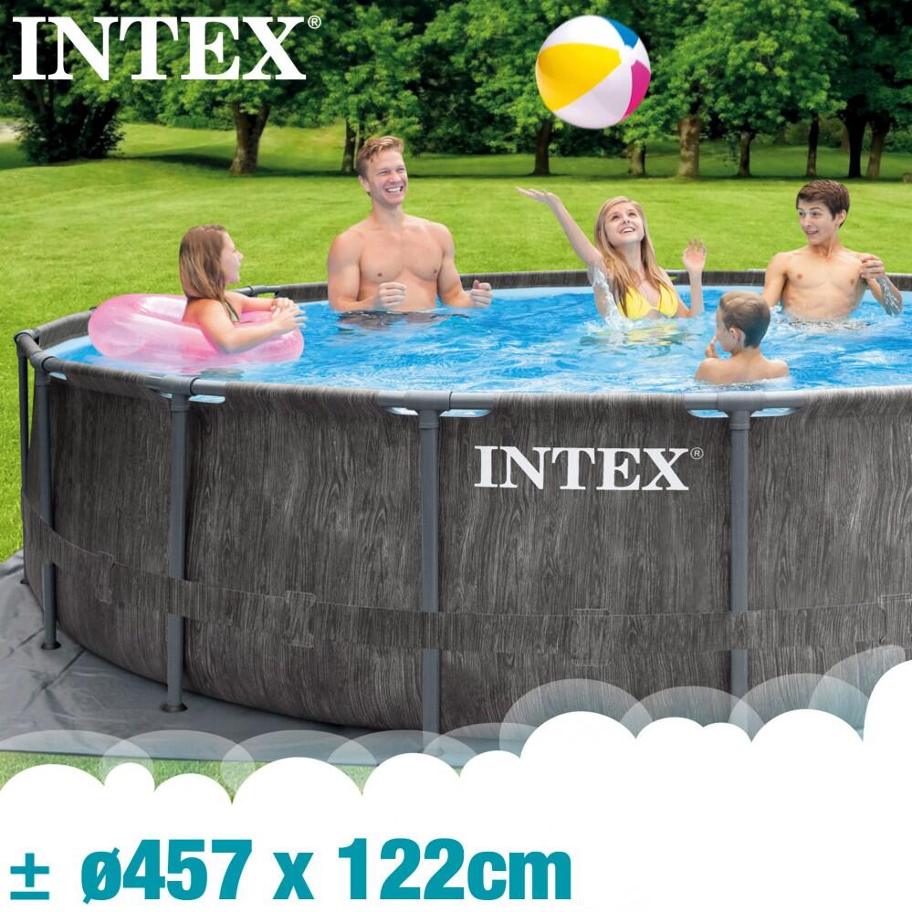 PISCINE TUBULAIRE INTEX ROND BALTIK EFFET BOIS 4.57 X 1.22 M 2/7