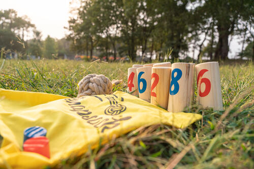 Jeu d'adresse avec des quilles en bois - jeu de lancer pour enfant 5/8