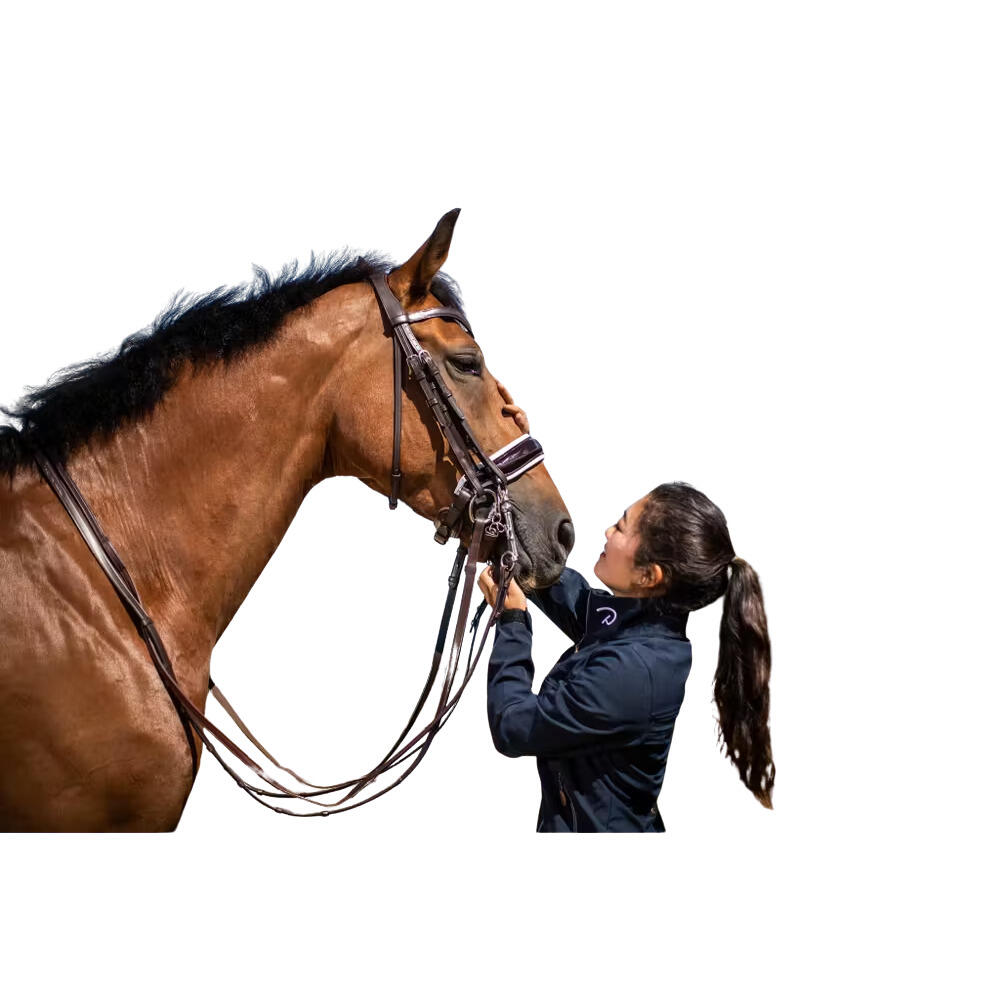 Bridons équitation pour cheval avec doublure Dy'on Large Vernie 3/3