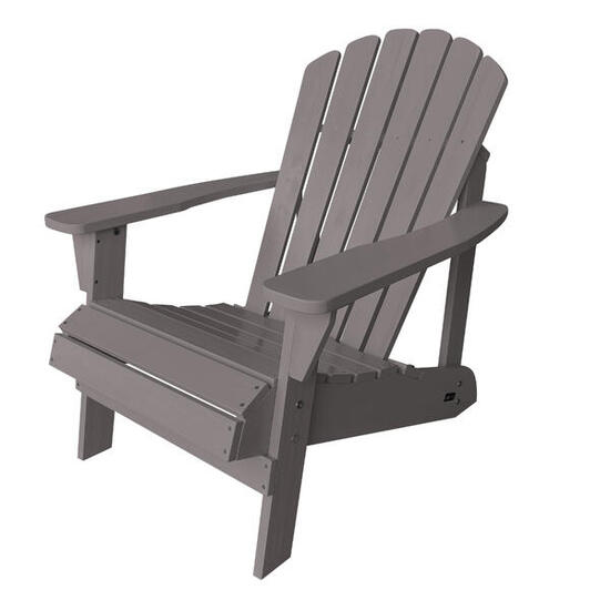 Chaise de camping Adirondack, Carmen, Bois, Grise foncé