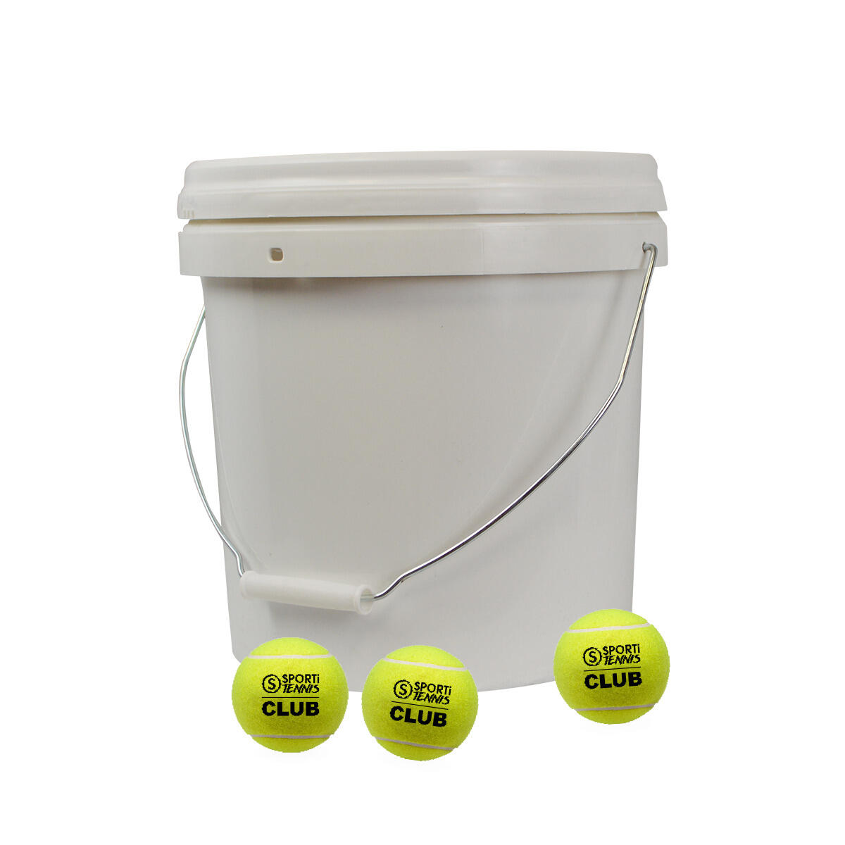 Sporti France - Seau De 36 Balles De Tennis Club Sporti - Balle De Tennis - Blanc|jaune - Taille Unique - Decathlon