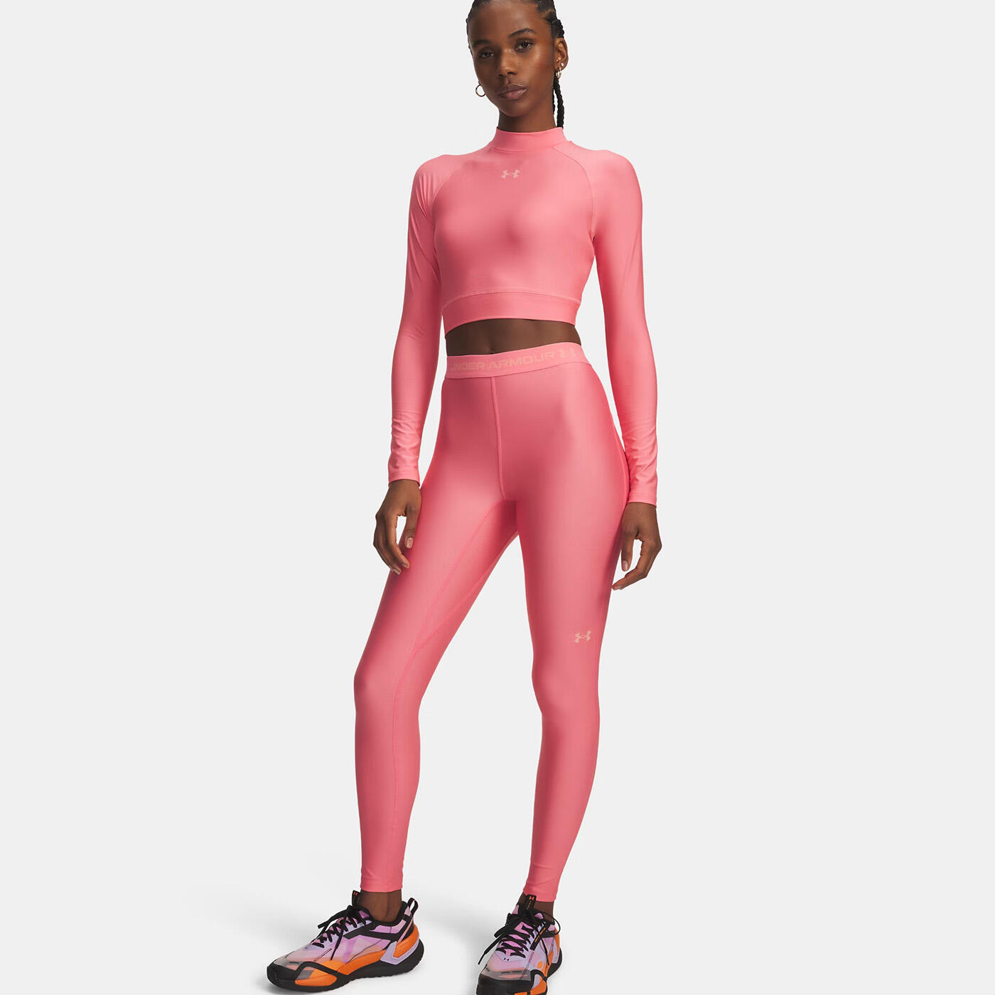 Legging UA HeatGear® para mulher Under Armour Rosa suave 3/3