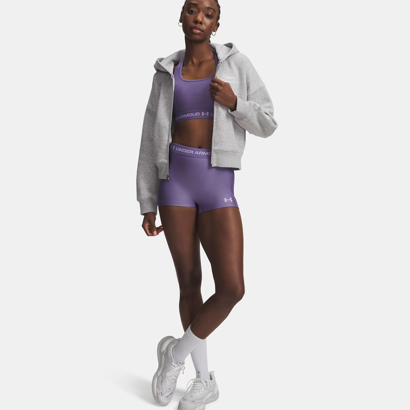 Shorty Under Armour HeatGear® 8cm pour femme Violet 3/4